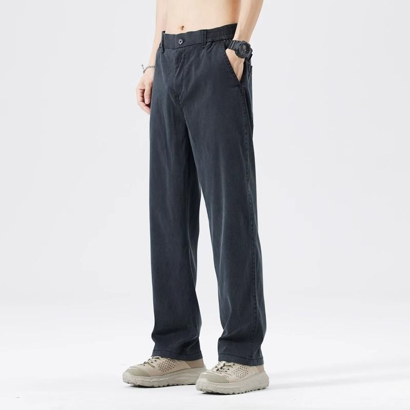 Loose Straight Drooping Denim Wide-leg Pants Men