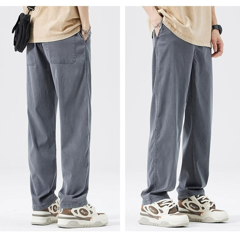 Loose Straight Drooping Denim Wide-leg Pants Men