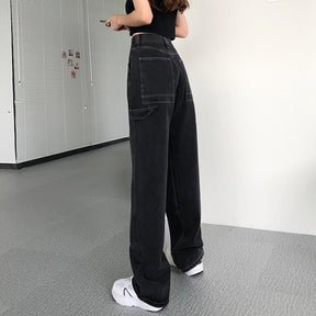 Women's High-rise Straight-leg Loose Wide-leg Jeans