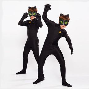 Hot Carnival Clothing Cat Noir Cosplay Set Kids Halloween Jumpsuit