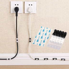 Wire Storage Cable Organizer Office Desk Finishing Line Fixing Clip Self-adhesive Nail-free Wall Sticker