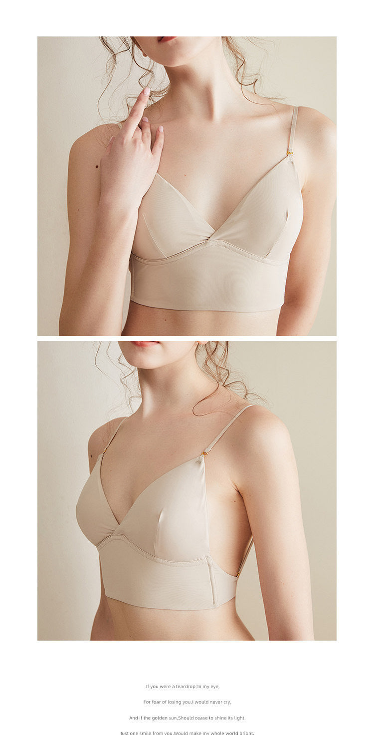 Japanese And Korean New Styles Of Three Ways To Wear Ultra-Thin Bras, French Thin Straps, Large Backless Halter Dress, Invisible Underwear, Glossy