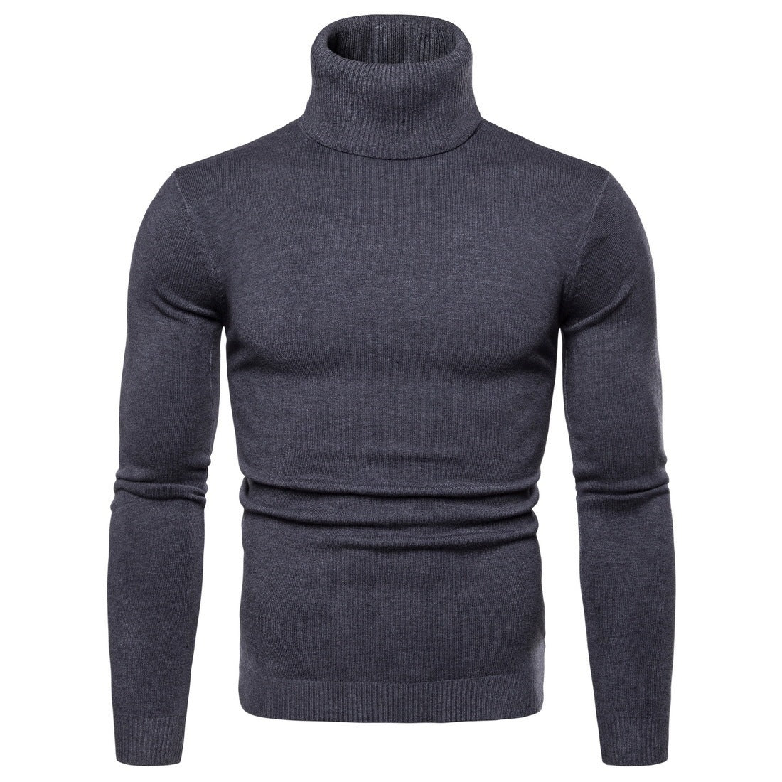 Winter Warm Thermal Turtleneck Sweater Solid Color Slim Fit Clothes Pullover