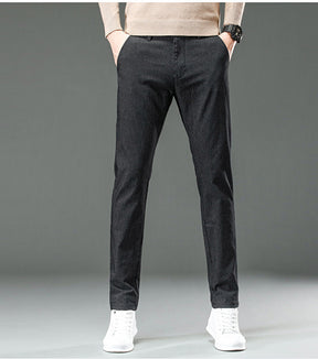 Fine Plaid Stretch Pencil Pants Slim-fit Pants Men