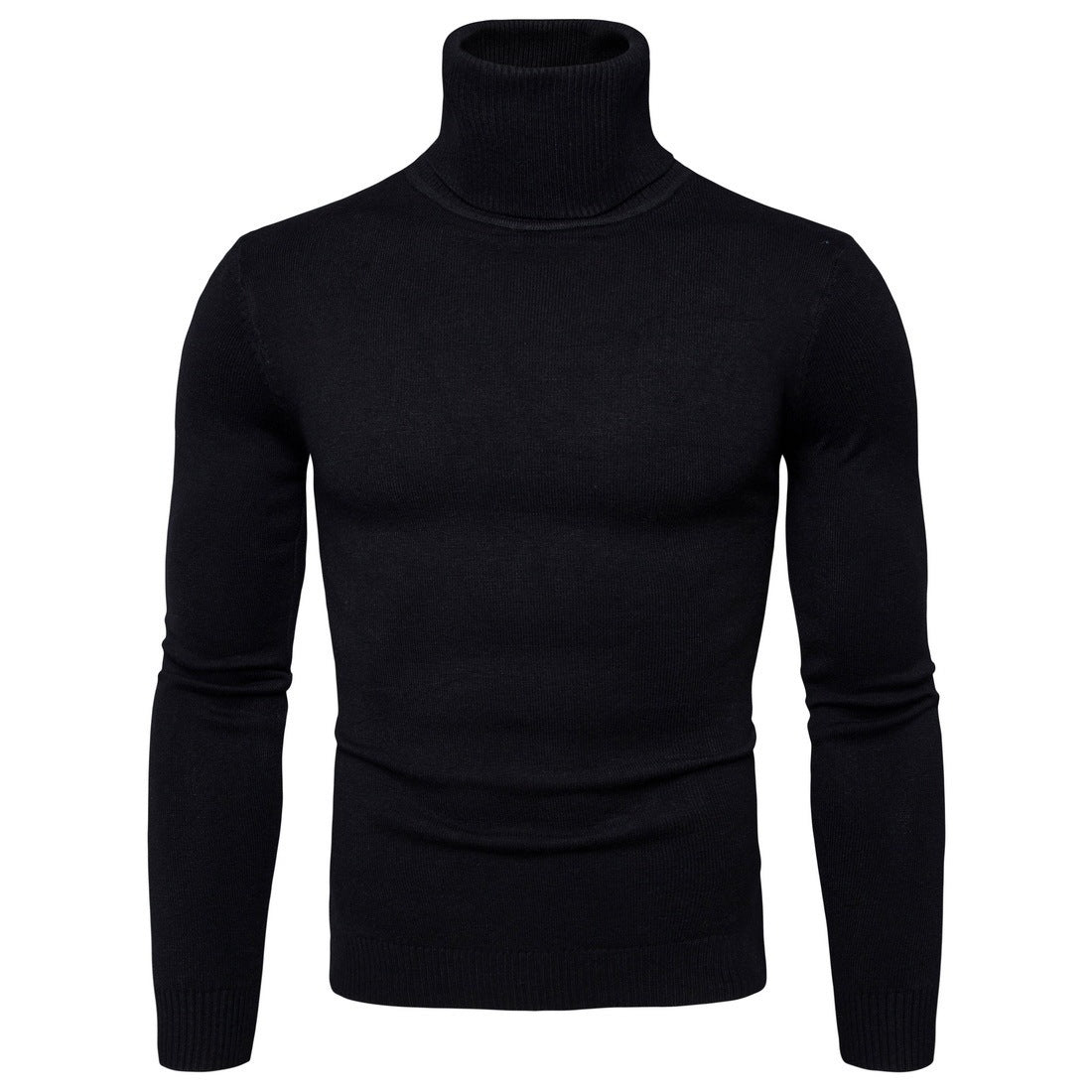 Winter Warm Thermal Turtleneck Sweater Solid Color Slim Fit Clothes Pullover