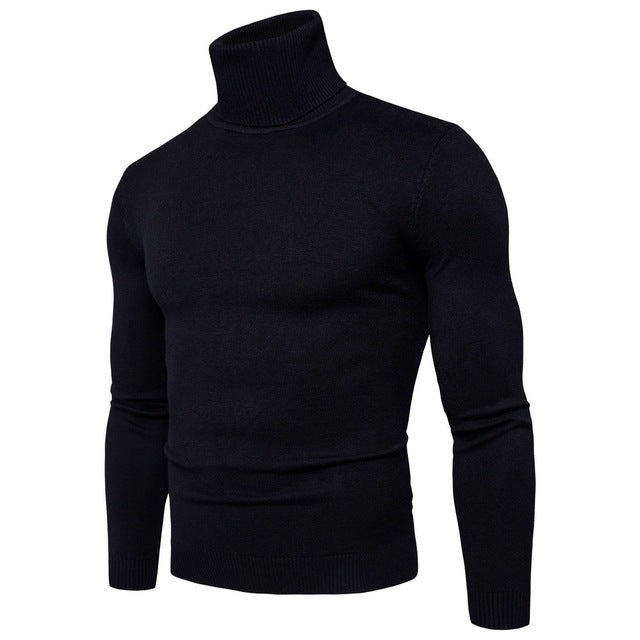 Winter Warm Thermal Turtleneck Sweater Solid Color Slim Fit Clothes Pullover