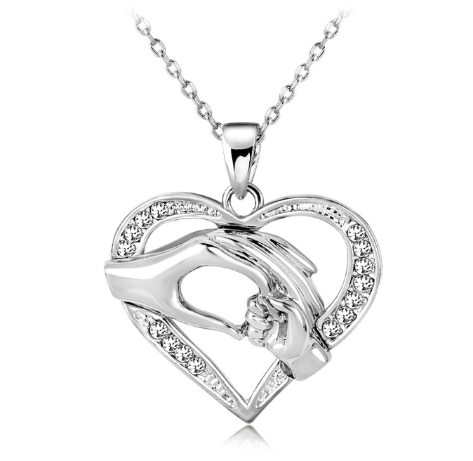 Mens 3 colors Black Chain Love Heart Necklaces for Couples Korean Ladies crystal jewelry new girls women Pendants Model