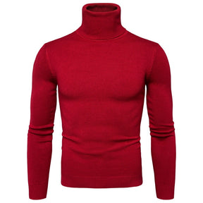 Winter Warm Thermal Turtleneck Sweater Solid Color Slim Fit Clothes Pullover