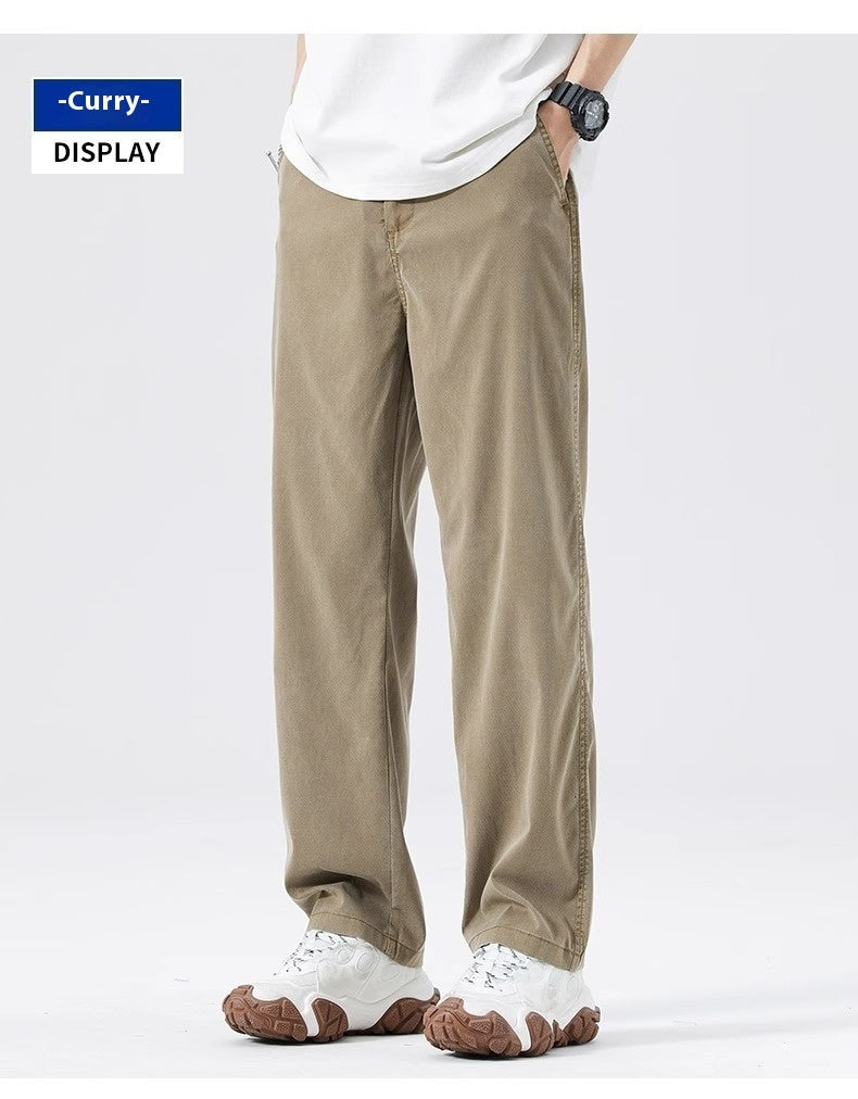 Loose Straight Drooping Denim Wide-leg Pants Men