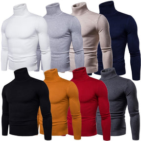 Winter Warm Thermal Turtleneck Sweater Solid Color Slim Fit Clothes Pullover