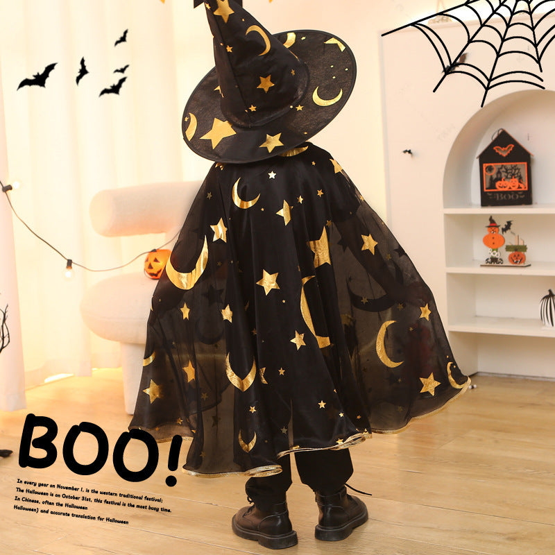 Halloween Children's Cloak Five-star Wizard's Hat Costume