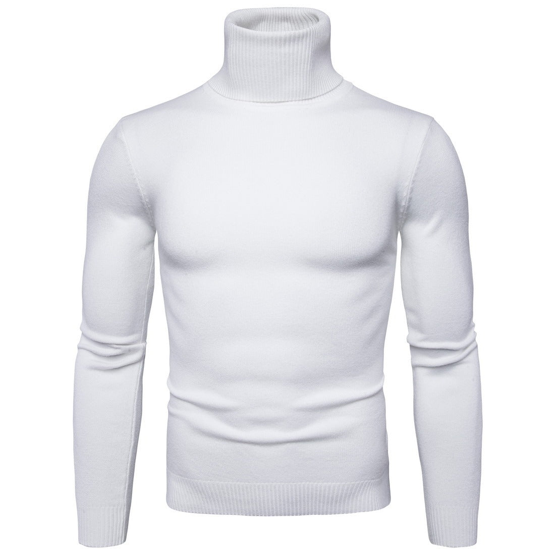 Winter Warm Thermal Turtleneck Sweater Solid Color Slim Fit Clothes Pullover