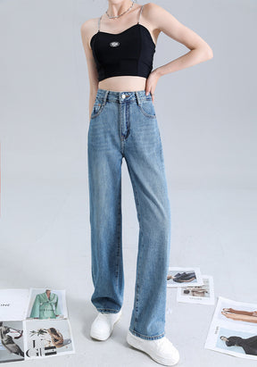 Women's Dark Blue Wide-leg Jeans