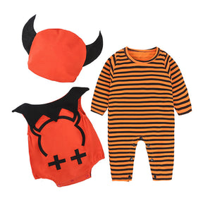 Children's Halloween Romper Pumpkin Jumpsuit Hat