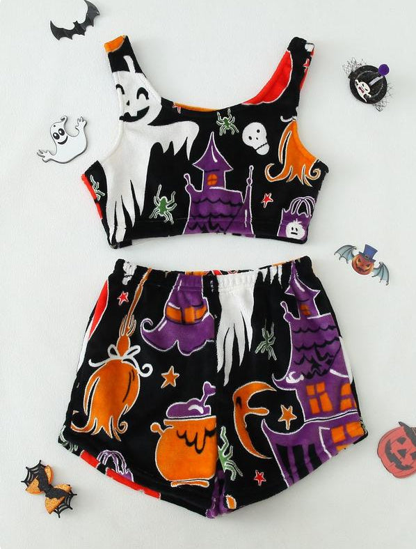 Women's Halloween Luminous Flannel Pajamas