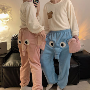 Unisex Funny Elephant Warm Pajamas