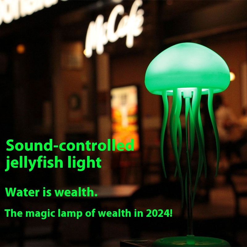 Jellyfish Mood Lamp LED Night Light Portable For Bedside Desk