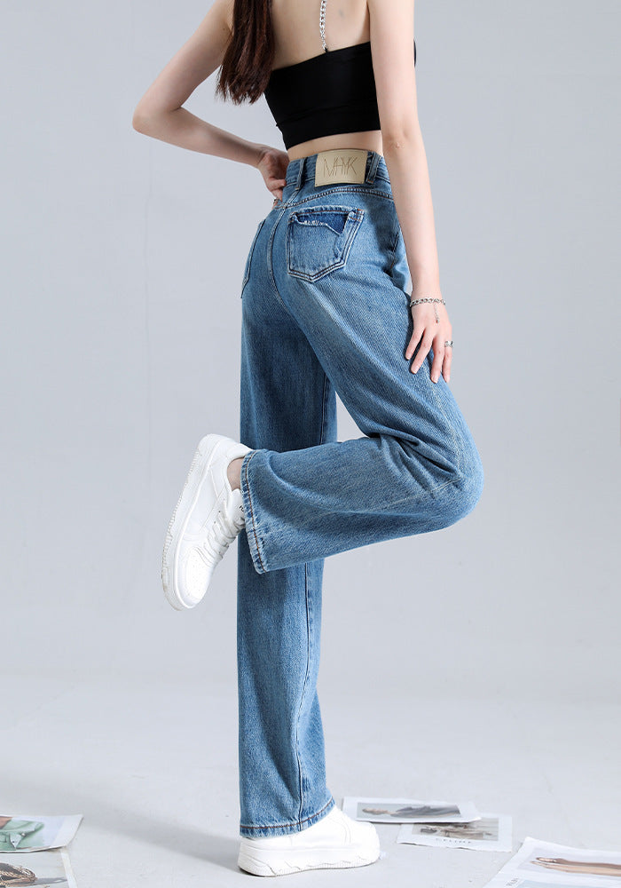 Women's Dark Blue Wide-leg Jeans