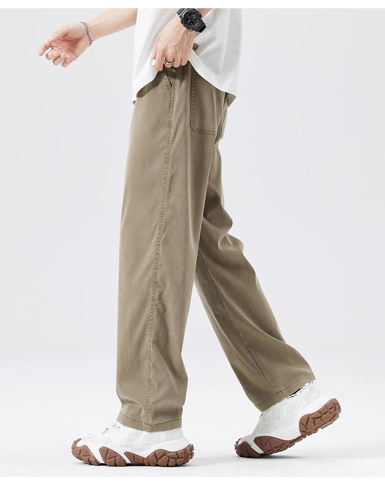 Loose Straight Drooping Denim Wide-leg Pants Men