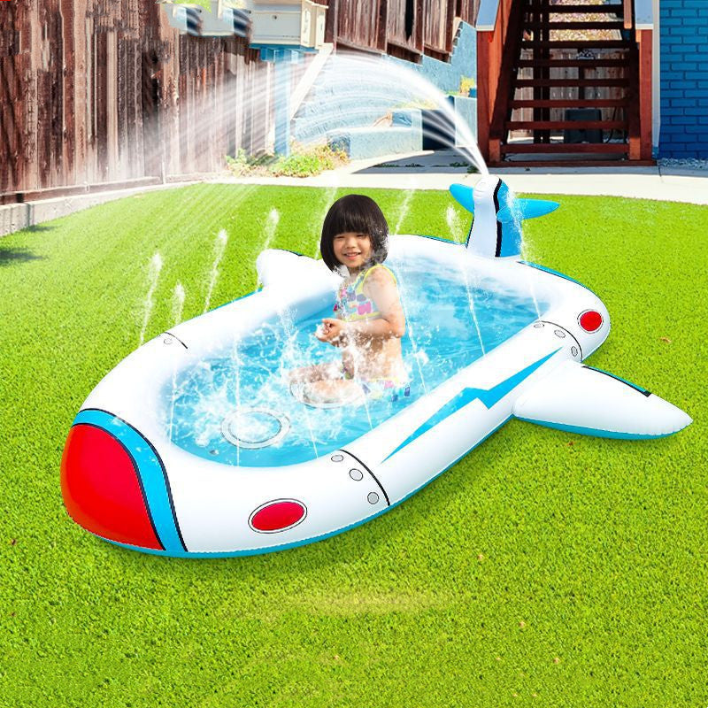 Children's Outdoor Fountain Water Jet Mat PVC Inflatable Toy Paddling Pool Garden Lawn Swimming