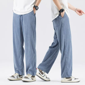 Loose Straight Drooping Denim Wide-leg Pants Men