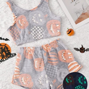 Women's Halloween Luminous Flannel Pajamas